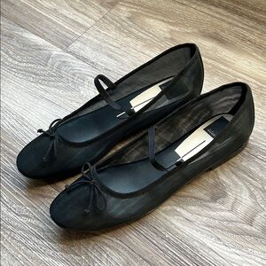 Dolce Vita Black Suede Ballet Flats with Bow Sz 7.5